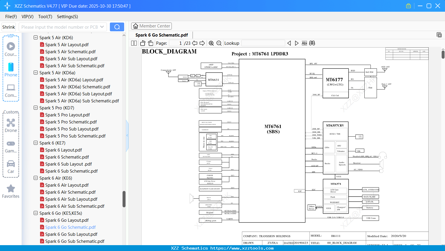 Tecno Spark 6 Go Schematic